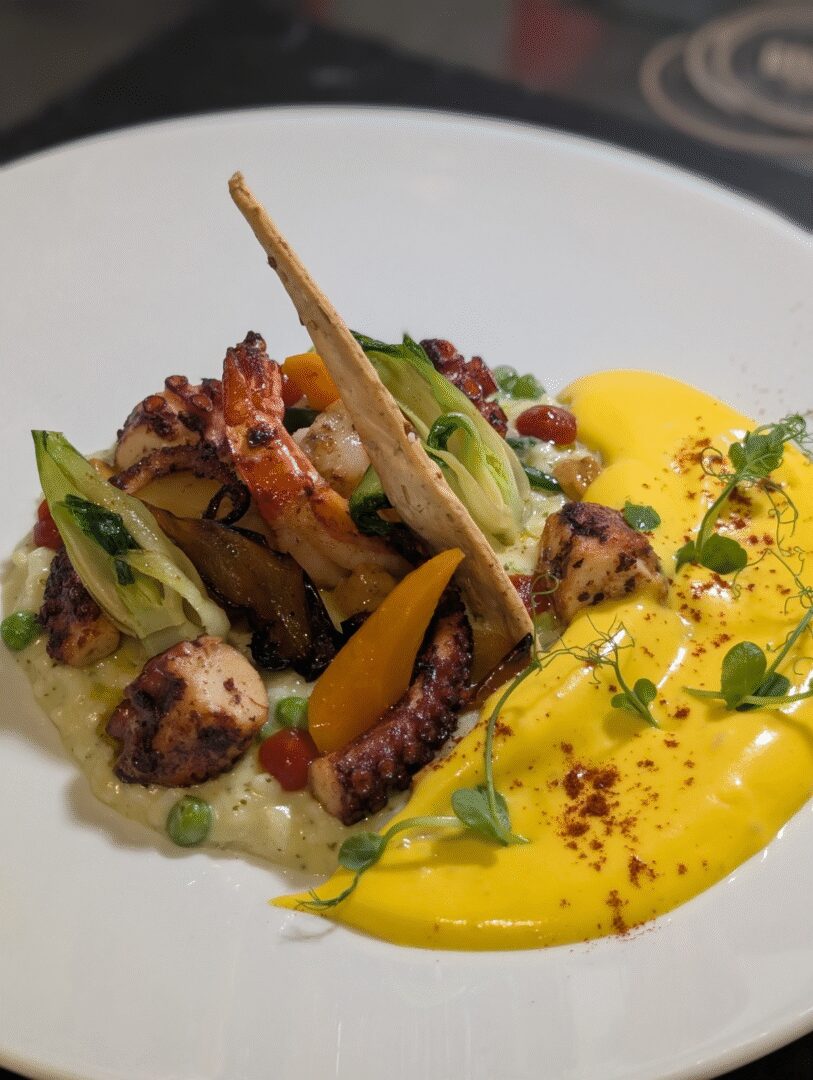 Civet de poulpe aux aromates Restaurant Cellier du Roi Bromont