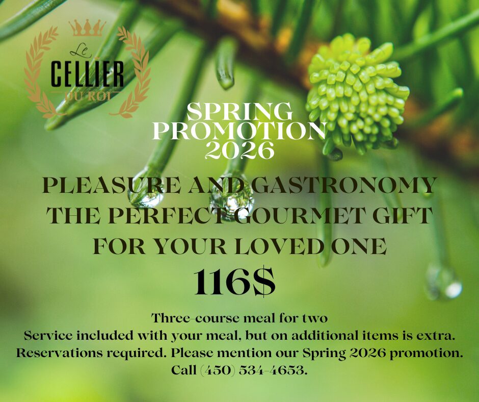 Spring Promo for Two at Cellier du Roi Bromont Restaurant